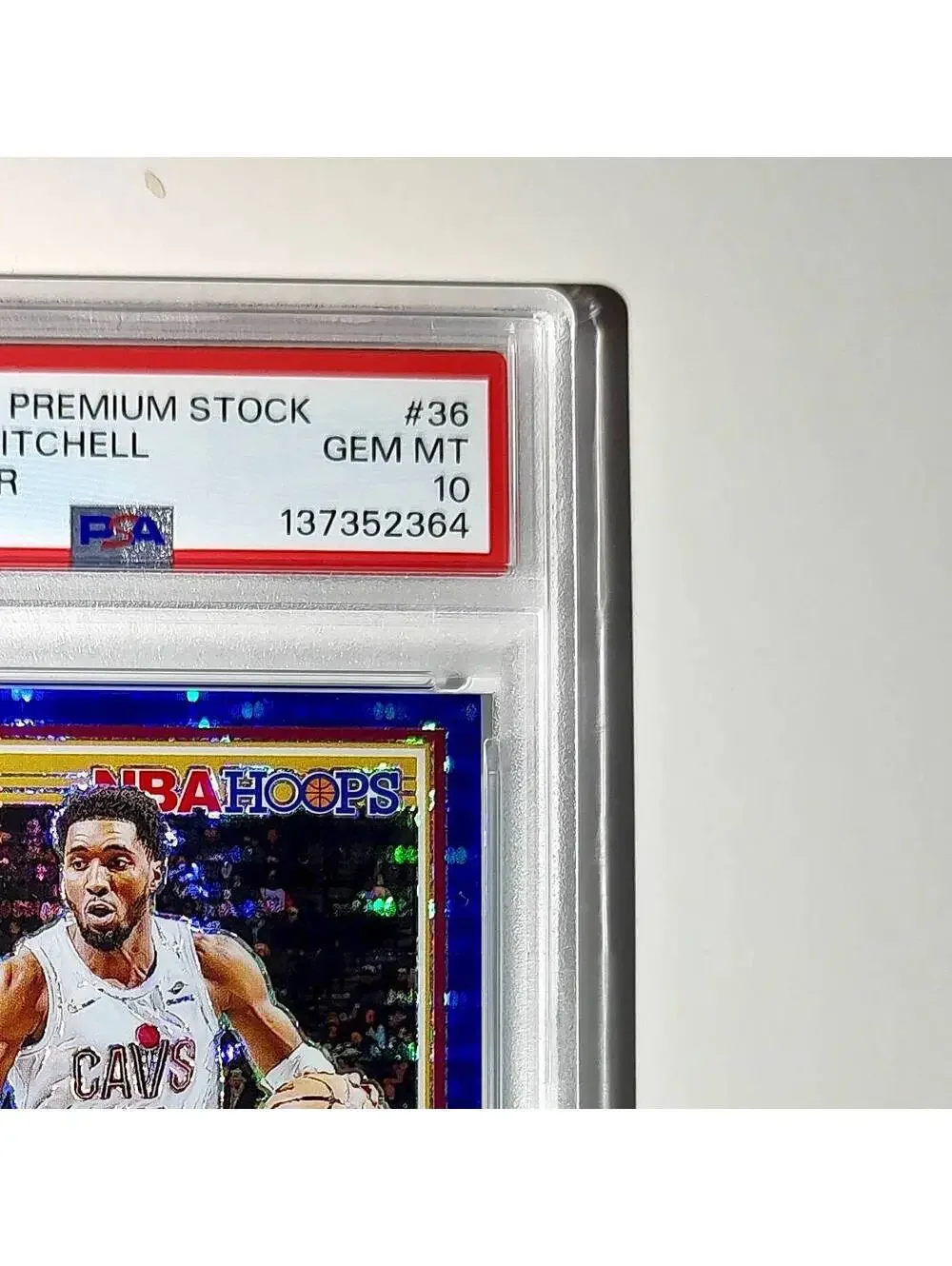 Donovan Mitchell 2023 Panini Hoops Premium #36 04/75 Blue Pulsar PSA 10 Gem Mint
